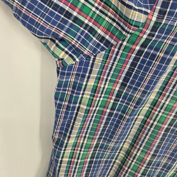 Lauren Ralph lauren mens size XXL blue green plaid button down short sleeve - Picture 3 of 10